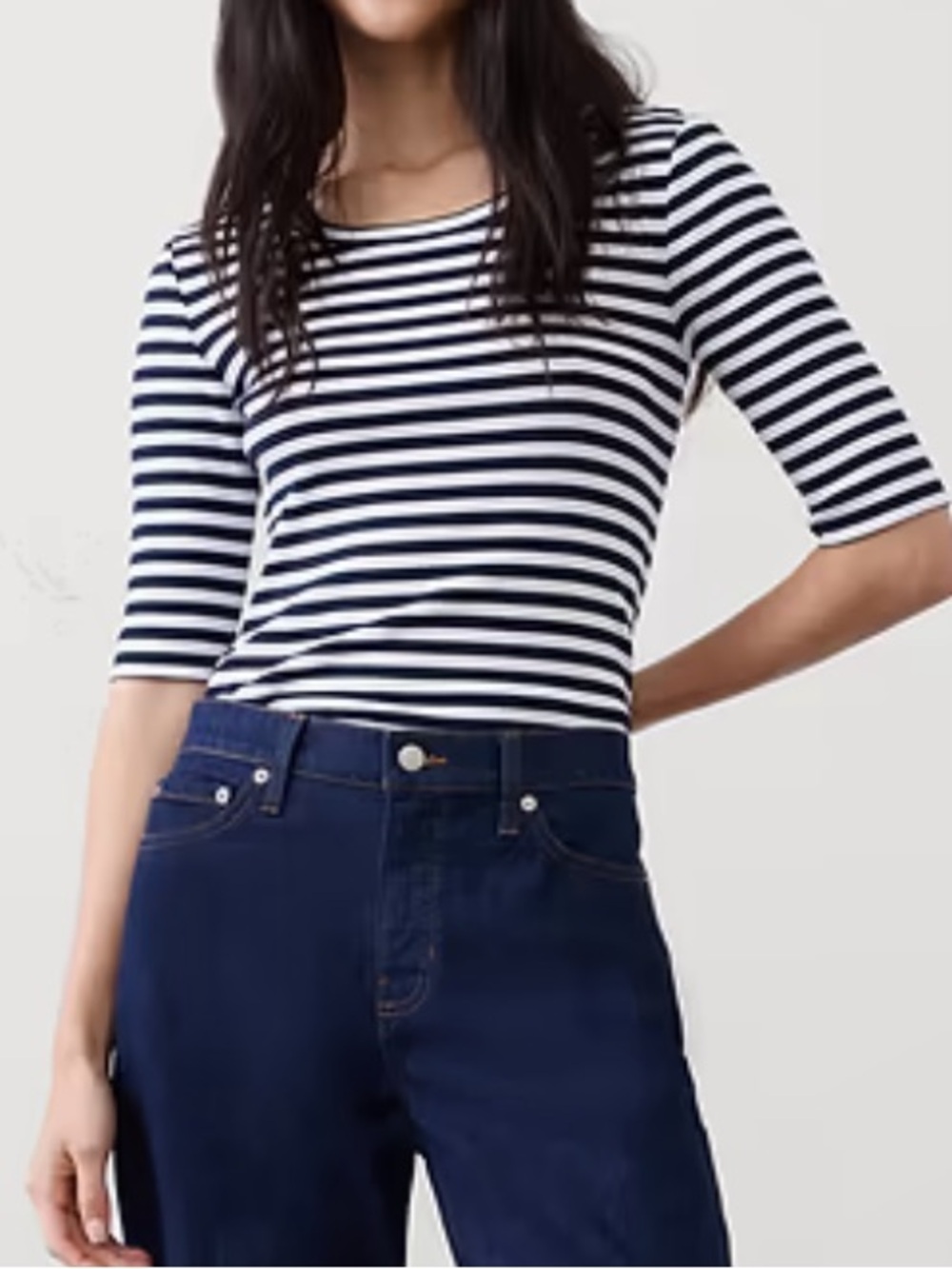 Banana Republic Factory Elbow Sleeve Ribbed T-shirt